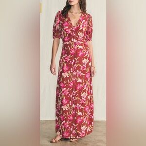 Faherty Floral Pink Maxi Dress